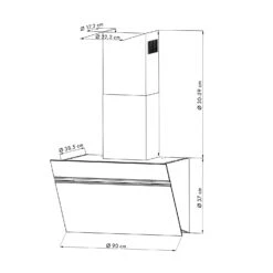 Alina Dunstabzugshaube 90cm 600 M³/h LED-Display Ambientelicht Schwarz -Outdoor Grills Verkaufsgeschäft 10034106 yy 0009 logo