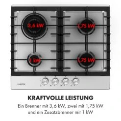 Ignito 4 Zonen Gaskochfeld 4-flammig Sabaf-Brenner Edelstahl Silber -Outdoor Grills Verkaufsgeschäft 10034110 de 0006 logo