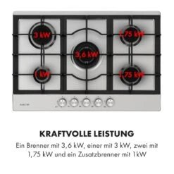 Ignito 5 Zonen Gaskochfeld 5-flammig Sabaf-Brenner Edelstahl Silber -Outdoor Grills Verkaufsgeschäft 10034111 de 0007 logo