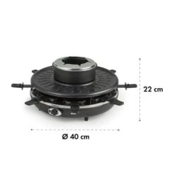 Fonduelette Raclette Und Fondue 1350W 1 Liter 38 Cm Ø Für 8 Personen -Outdoor Grills Verkaufsgeschäft 10034138 yy 0007 logo Klarstein Fonduelette Raclette und Fondue 1350W