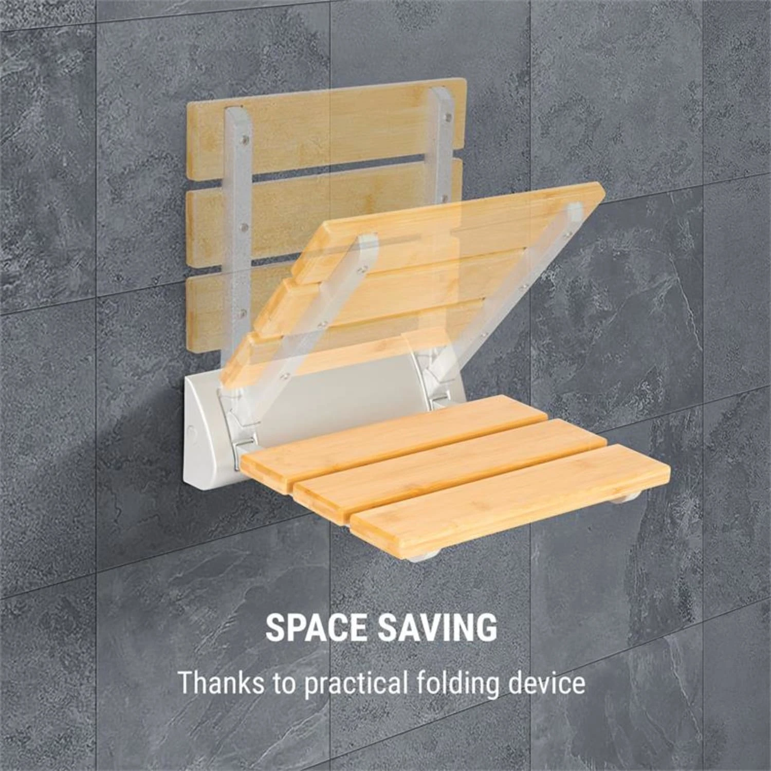 Arielle Duschsitz Bambus Aluminium Klappbar 160 Kg Max. Holz 4 Arielle Duschsitz Bambus Aluminium Klappbar 160 Kg Max. Holz – Bild 4
