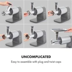 Mett Max Elektrischer Fleischwolf 600W Kupfermotor Aluminium -Outdoor Grills Verkaufsgeschäft 10034244 yy 0003 logo Klarstein Mett Max elektrischer Fleischwolf grau