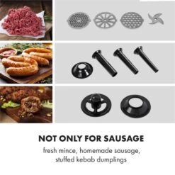 Mett Max Elektrischer Fleischwolf 600W Kupfermotor Aluminium -Outdoor Grills Verkaufsgeschäft 10034244 yy 0004 logo Klarstein Mett Max elektrischer Fleischwolf grau