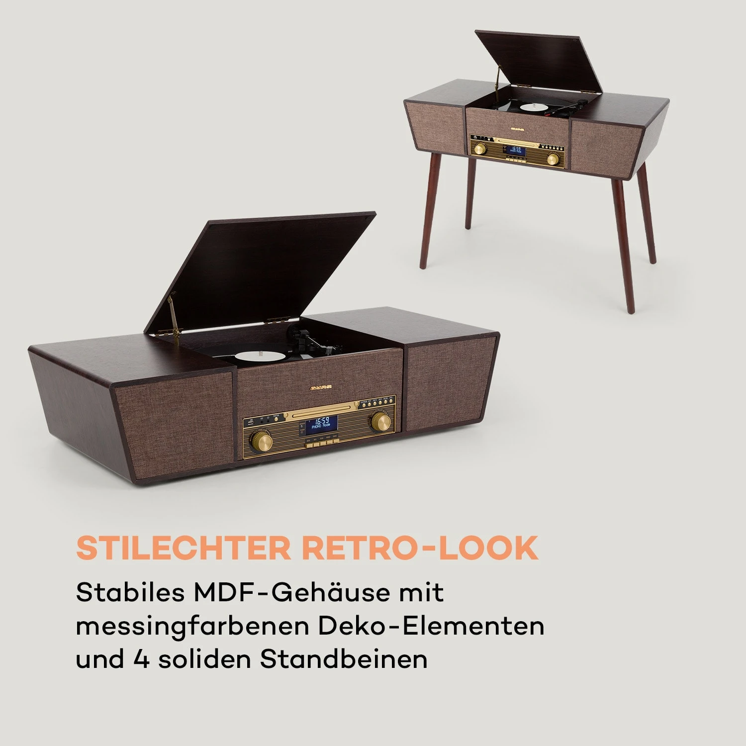 Belle Epoque 1912 Retro-Plattenspieler CD BT USB DAB+/UKW Braun 7 Belle Epoque 1912 Retro-Plattenspieler CD BT USB DAB+/UKW Braun – Bild 7