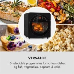 AeroVital Easy Touch Heißluftfritteuse 1700W 14l Timer 16 Programme Schwarz -Outdoor Grills Verkaufsgeschäft 10034452 yy 0006 logo Klarstein AeroVital easy touch Fritteuse schwarz