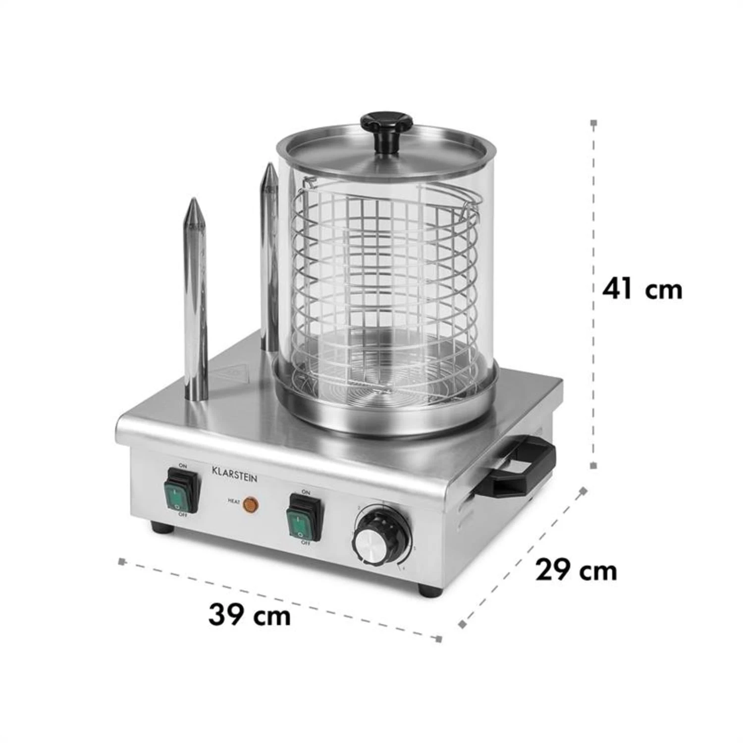 Wurstfabrik Pro 550 Hot Dog Maker 550W 2 Spieße 5L 30-100°C Edelstahl – Bild 10