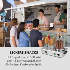 Wurstfabrik 600 Hot Dog Maker 600W 3 Spieße 5L 30-100°C Glas Edelstahl -Outdoor Grills Verkaufsgeschäft 10034454 de 0002 logo