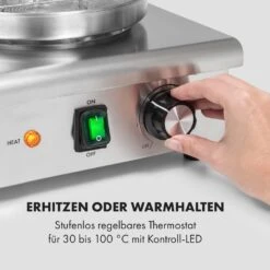 Wurstfabrik 600 Hot Dog Maker 600W 3 Spieße 5L 30-100°C Glas Edelstahl -Outdoor Grills Verkaufsgeschäft 10034454 de 0003 logo