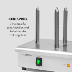 Wurstfabrik 600 Hot Dog Maker 600W 3 Spieße 5L 30-100°C Glas Edelstahl -Outdoor Grills Verkaufsgeschäft 10034454 de 0005 logo