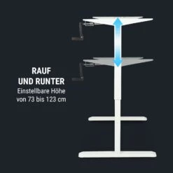 Multidesk Höhenverstellbarer Schreibtisch Manuell 73-123 Cm Höhe Weiß -Outdoor Grills Verkaufsgeschäft 10034481 de 0007 logo