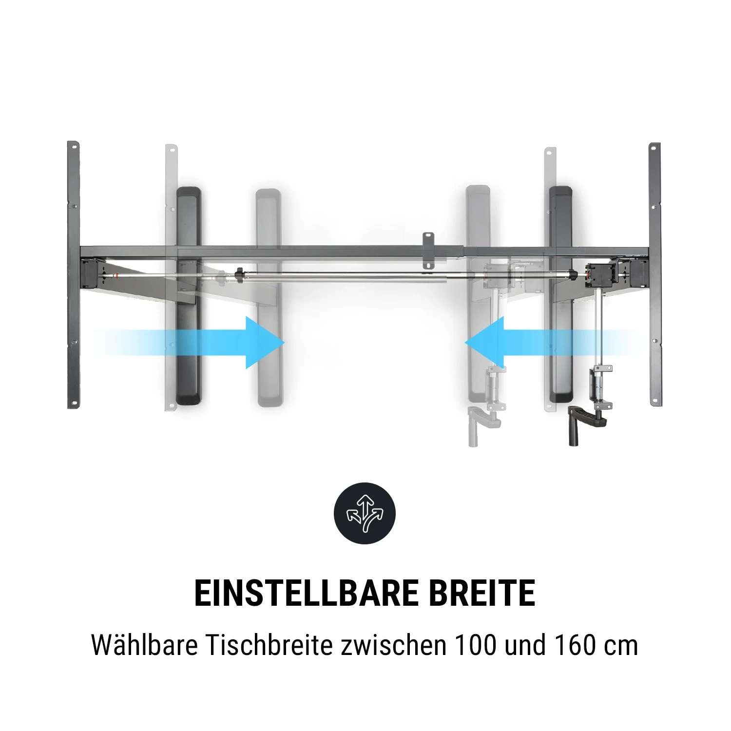 Multidesk Höhenverstellbarer Schreibtisch Manuell 73-123 Cm Höhe 5 Multidesk Höhenverstellbarer Schreibtisch Manuell 73-123 Cm Höhe – Bild 5