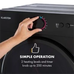 Jet Set Mini-Wäschetrockner Ablufttrockner 1020W EEK C 3kg 50cm -Outdoor Grills Verkaufsgeschäft 10034512 yy 0004 logo Klarstein Jet Set Waeschetrockner schwarz