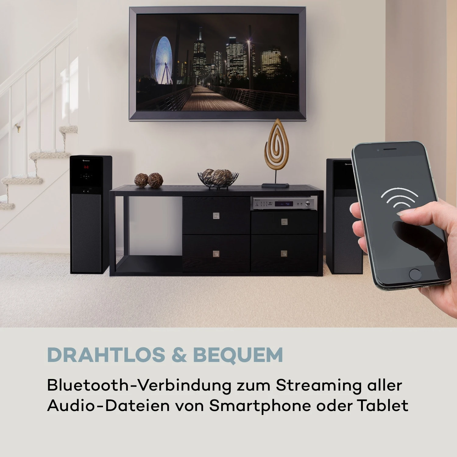 AMP-9200 BT Digital-Stereo-Verstärker 2x60W RMS BT 2xMikro Silber 3 AMP-9200 BT Digital-Stereo-Verstärker 2x60W RMS BT 2xMikro Silber – Bild 3