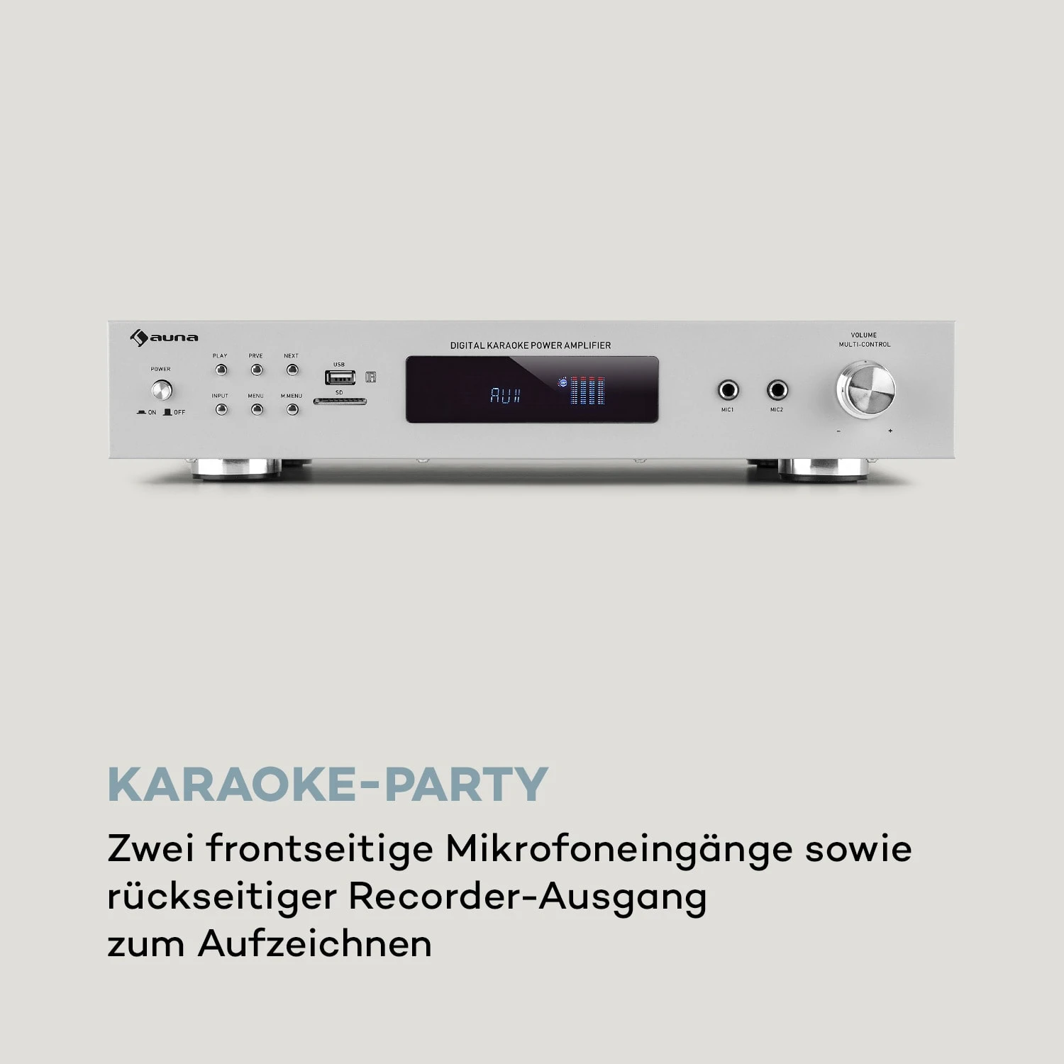 AMP-9200 BT Digital-Stereo-Verstärker 2x60W RMS BT 2xMikro Silber 4 AMP-9200 BT Digital-Stereo-Verstärker 2x60W RMS BT 2xMikro Silber – Bild 4