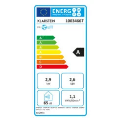 Kraftwerk Smart 10K Klimaanlage 3-in-1 10000 BTU App Fernbedienung -Outdoor Grills Verkaufsgeschäft 10034667 energy label