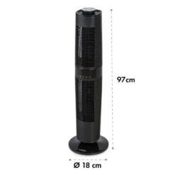 Twister Turmventilator 45 W | 343 M³/h Oszillation Touch Fernbedienung -Outdoor Grills Verkaufsgeschäft 10034669 yy 0008 logo Klarstein Twister Turmventilator schwarz reedit