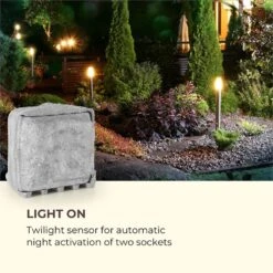 Power Rock Twilight 5 4-fach-Gartensteckdose IP44 Dämmerlichtsensor 5m -Outdoor Grills Verkaufsgeschäft 10034693 yy 0003 logo Waldbeck Power Rock Twilight Gartensteckdose