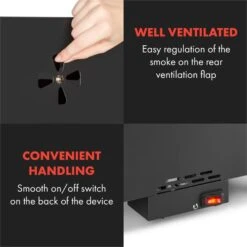 Flintstone Räucherofen 1600W Thermometer Edelstahl Elektrisch -Outdoor Grills Verkaufsgeschäft 10034702 yy 0009 logo Klarstein NES C16