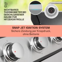 Tomahawk Gasgrill 5x3,6 KW + 2,7 KW Brenner 80x43,5 Cm Grill Edelstahl -Outdoor Grills Verkaufsgeschäft 10034712 de 0004 usp