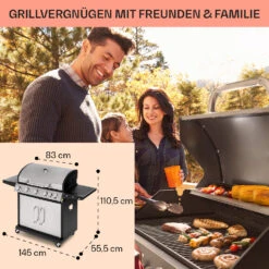 Tomahawk Gasgrill 5x3,6 KW + 2,7 KW Brenner 80x43,5 Cm Grill Edelstahl -Outdoor Grills Verkaufsgeschäft 10034712 de 0006 usp