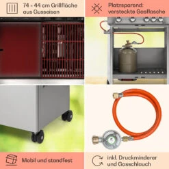 Valkyrie Gasgrill 4x3,5 KW + 3,15 KW Brenner 74x44 Cm Grill Edelstahl -Outdoor Grills Verkaufsgeschäft 10034715 de 0005 usp