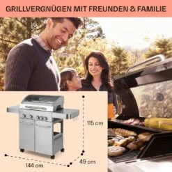 Valkyrie Gasgrill 4x3,5 KW + 3,15 KW Brenner 74x44 Cm Grill Edelstahl -Outdoor Grills Verkaufsgeschäft 10034715 de 0006 usp