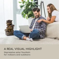 Savona Solarbrunnen 2,8 W Polyresin 5h Akku LEDs Steinoptik -Outdoor Grills Verkaufsgeschäft 10034720 yy 0003 logo Blumfeldt Savona Solarbrunnen Steinoptik