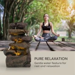 Savona Solarbrunnen 2,8 W Polyresin 5h Akku LEDs Steinoptik -Outdoor Grills Verkaufsgeschäft 10034720 yy 0004 logo Blumfeldt Savona Solarbrunnen Steinoptik