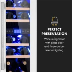 Vinovilla 17 Built-In Duo Zweizonen-Weinkühlschrank 53l 17 Fl. 3-Farben Glastür -Outdoor Grills Verkaufsgeschäft 10034725 yy 0008 logo Klarstein Vinovilla 17 2 Zonen Weinkuehlschrank weiss