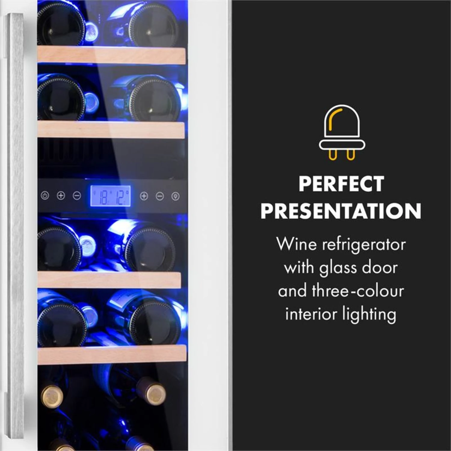 Vinovilla 17 Built-In Duo Zweizonen-Weinkühlschrank 53l 17 Fl. 3-Farben Glastür – Bild 8