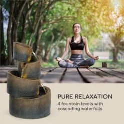 Mantua Kaskadenbrunnen Gartenbrunnen 4 Stufen Akku 2,8W Solar LED -Outdoor Grills Verkaufsgeschäft 10034730 yy 0004 logo Blumfeldt Mantua Kaskadenbrunnen