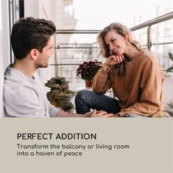 Messina Kaskadenbrunnen Solarbrunnen Gartenbrunnen Akku Solarpanel LED -Outdoor Grills Verkaufsgeschäft 10034734 yy 0006 logo Blumfeldt Messina Kaskadenbrunnen