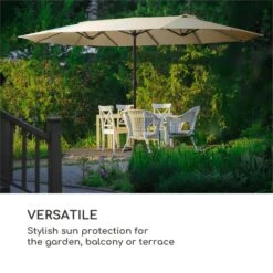 Twin Peaks Sonnenschirm Sonnenschutz 456 X 245 X 268 Cm Polyester -Outdoor Grills Verkaufsgeschäft 10034740 yy 0005 logo Blumfeldt Twin Peaks Sonnenschirm creme