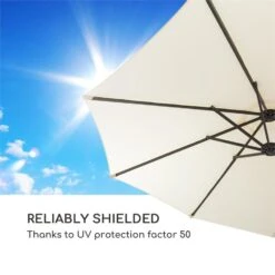 Twin Peaks Sonnenschirm Sonnenschutz 456 X 245 X 268 Cm Polyester -Outdoor Grills Verkaufsgeschäft 10034740 yy 0007 logo Blumfeldt Twin Peaks Sonnenschirm creme