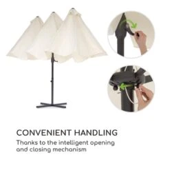 Twin Peaks Sonnenschirm Sonnenschutz 456 X 245 X 268 Cm Polyester -Outdoor Grills Verkaufsgeschäft 10034740 yy 0008 logo Blumfeldt Twin Peaks Sonnenschirm creme