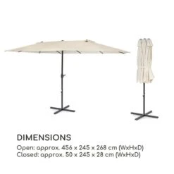 Twin Peaks Sonnenschirm Sonnenschutz 456 X 245 X 268 Cm Polyester -Outdoor Grills Verkaufsgeschäft 10034740 yy 0009 logo Blumfeldt Twin Peaks Sonnenschirm creme