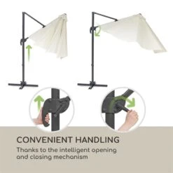 Belo Horizonte Sonnenschirm Sonnenschutz Ø 292cm Polyester Wasserabweisend Inkl. Standbasis Creme -Outdoor Grills Verkaufsgeschäft 10034743 yy 0009 logo blumfeldt Belo Horizonte Sonnenschirm creme