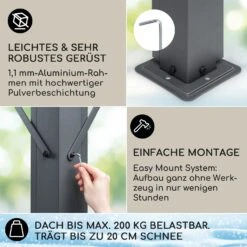 Pantheon Solid Sky Expand Pavillon 3x2,5x3 M Aluminium Polycarbonat -Outdoor Grills Verkaufsgeschäft 10034750 de 0003 usp