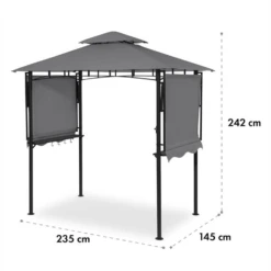 Steakhouse Wings Pavillon 244x260x152cm 160 G/m² PE Flammhemmend Stahl -Outdoor Grills Verkaufsgeschäft 10034765 yy 0010 logo Blumfeldt Steakhouse Wings Pavillon dunkelgrau