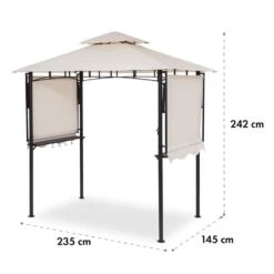 Steakhouse Wings Pavillon 244x260x152cm 160 G/m² PE Flammhemmend Stahl -Outdoor Grills Verkaufsgeschäft 10034766 yy 0010 logo Blumfeldt Steakhouse Wings Pavillon beige