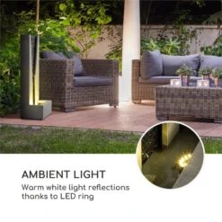 Riverrun Gartenbrunnen Zimmerbrunnen Indoor Outdoor 12W Pumpe LED-Ring -Outdoor Grills Verkaufsgeschäft 10034777 yy 0006 logo Blumfeldt Riverrun Gartenbrunnen Zimmerbrunnen