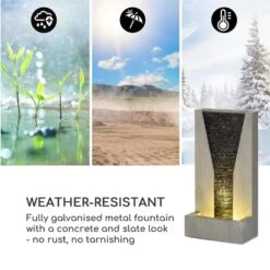 Riverrun Gartenbrunnen Zimmerbrunnen Indoor Outdoor 12W Pumpe LED-Ring -Outdoor Grills Verkaufsgeschäft 10034777 yy 0007 logo Blumfeldt Riverrun Gartenbrunnen Zimmerbrunnen