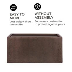 Solid Grow Rust Pflanzgefäß 80 X 38 X 38 Cm Fibreclay Rostfarben -Outdoor Grills Verkaufsgeschäft 10034788 yy 0007 logo Blumfeldt Solid Grow Rust Pflanzgefaess 80x38x38cm