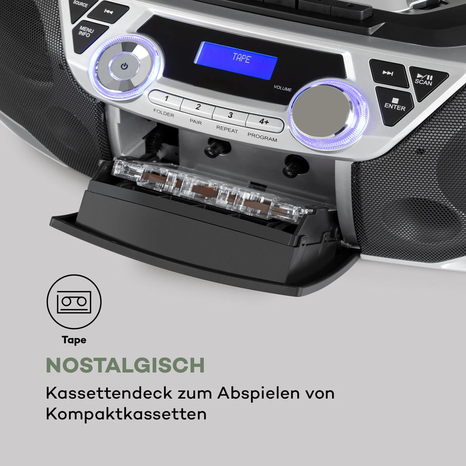Roadie 2K Boombox CD-Player Kassettenradio DAB/DAB+ UKW Bluetooth 7 Roadie 2K Boombox CD-Player Kassettenradio DAB/DAB+ UKW Bluetooth – Bild 7
