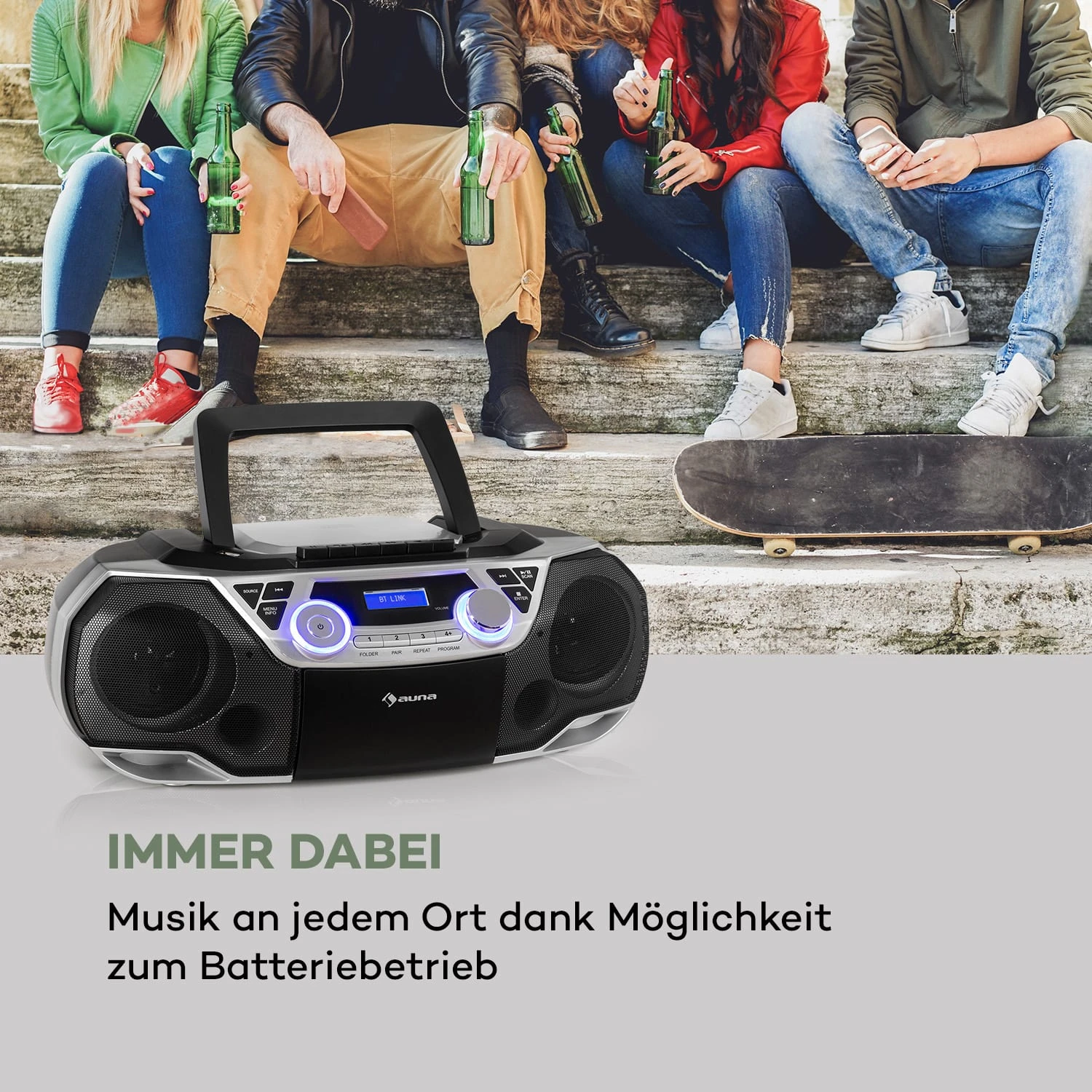 Roadie 2K Boombox CD-Player Kassettenradio DAB/DAB+ UKW Bluetooth 8 Roadie 2K Boombox CD-Player Kassettenradio DAB/DAB+ UKW Bluetooth – Bild 8