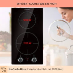 Kochheld Doppel-Induktionskochfeld 2900W Dreh-Regler Glas Schwarz -Outdoor Grills Verkaufsgeschäft 10034946 de 0003 usp