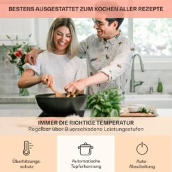 Kochheld Doppel-Induktionskochfeld 2900W Dreh-Regler Glas Schwarz -Outdoor Grills Verkaufsgeschäft 10034946 de 0005 usp