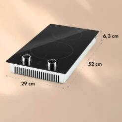 Kochheld Doppel-Induktionskochfeld 2900W Dreh-Regler Glas Schwarz -Outdoor Grills Verkaufsgeschäft 10034946 yy 0011 dimensions