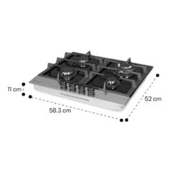 Alchemist 4 Zonen Gaskochfeld Aluminium-Brenner Glaskeramik Schwarz -Outdoor Grills Verkaufsgeschäft 10034969 yy 0011 dimensions