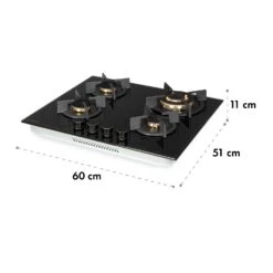 Goldflame 4 Gaskochfeld 4-flammig Messing-Brenner Glaskeramik Schwarz -Outdoor Grills Verkaufsgeschäft 10034972 yy 0010 logo Klarstein Goldflame 4 Gaskochfeld 4 flammig